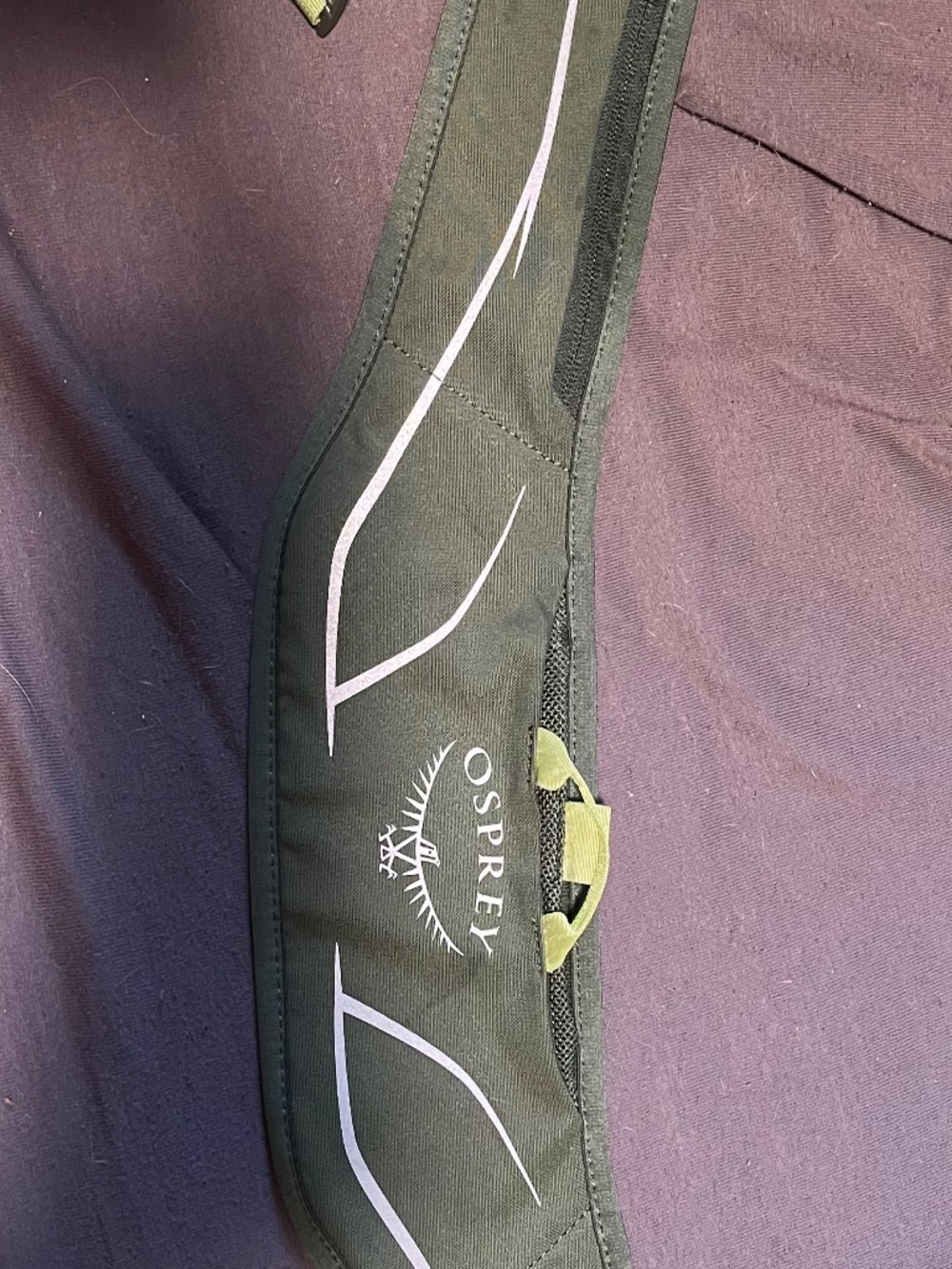 Green osprey running waist belt